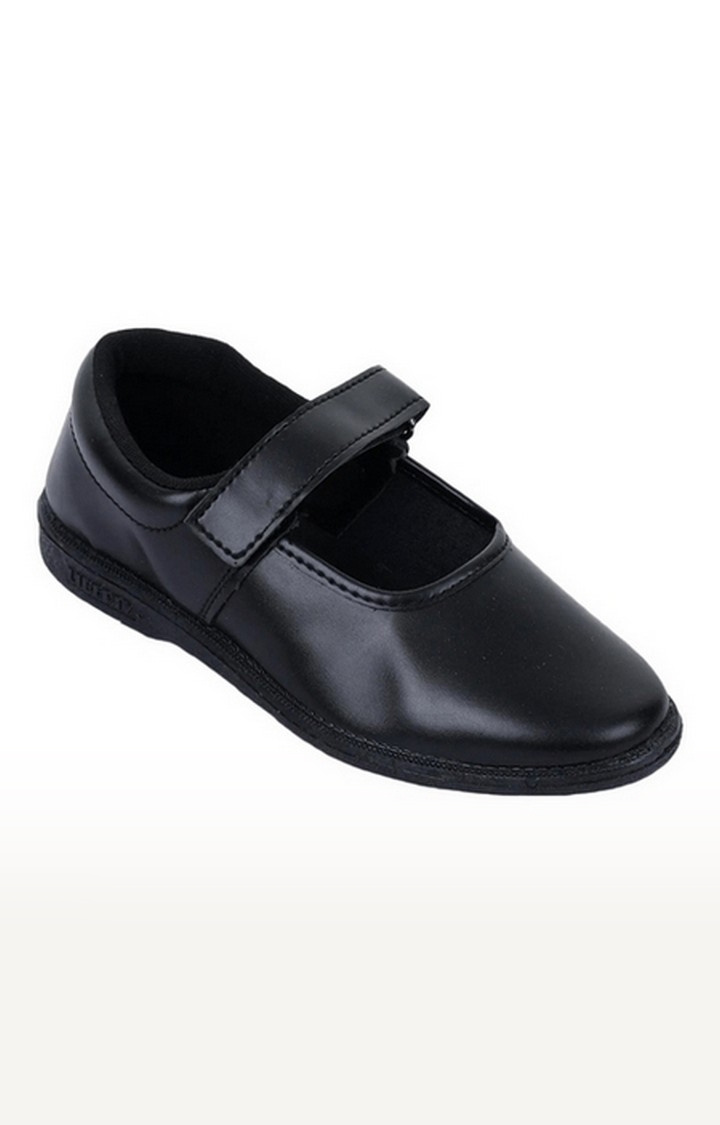 Liberty | Girl's Black Buckle Round Toe School Shoes