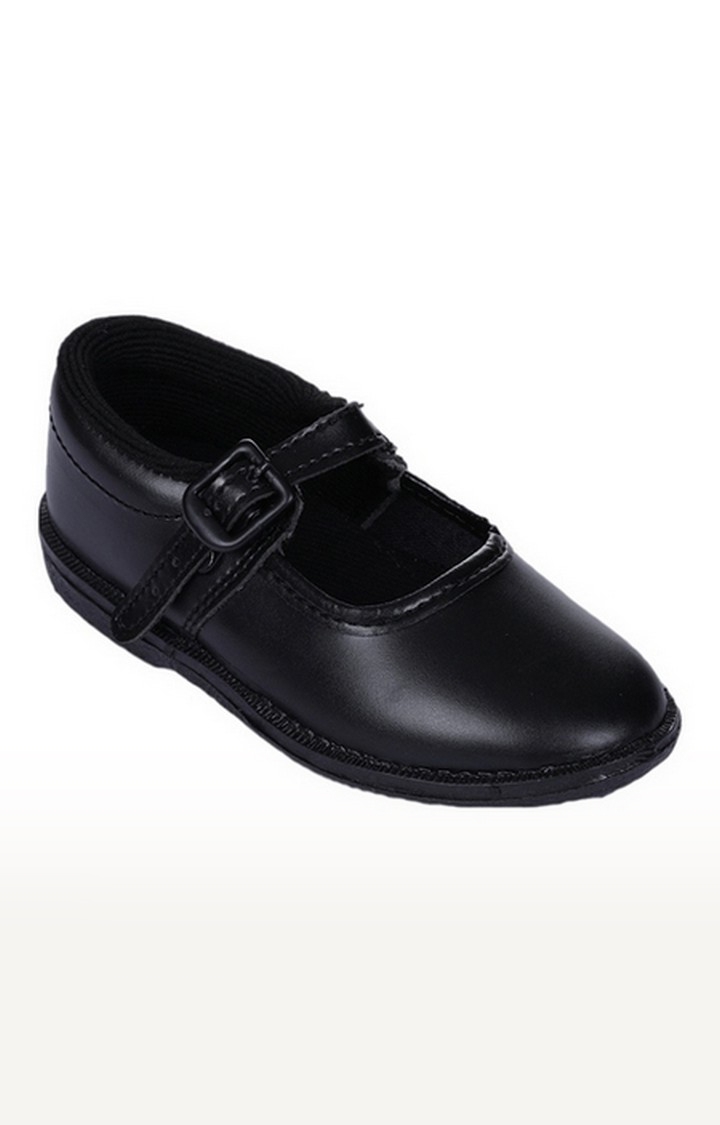 Liberty | Girl's Black Slip on Round Toe School Shoes