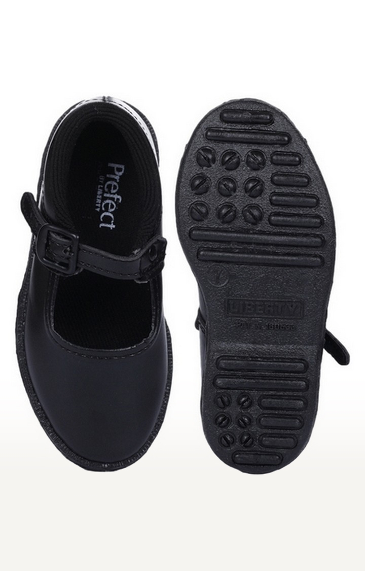 Girl's Black Slip on Round Toe School Shoes