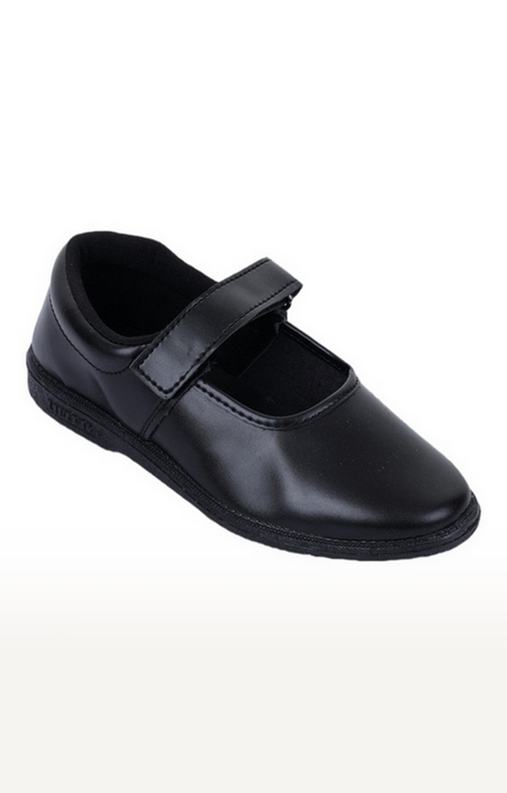 Liberty | Girl's Black Velcro Round Toe School Shoes