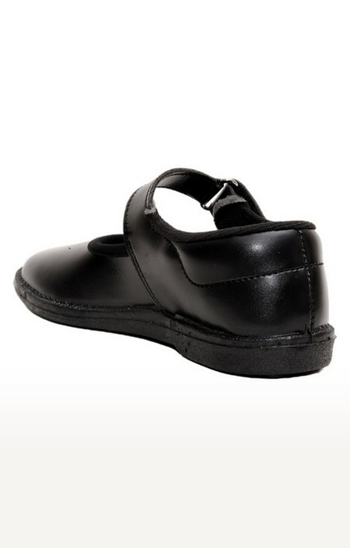 Girl's Black Velcro Round Toe School Shoes