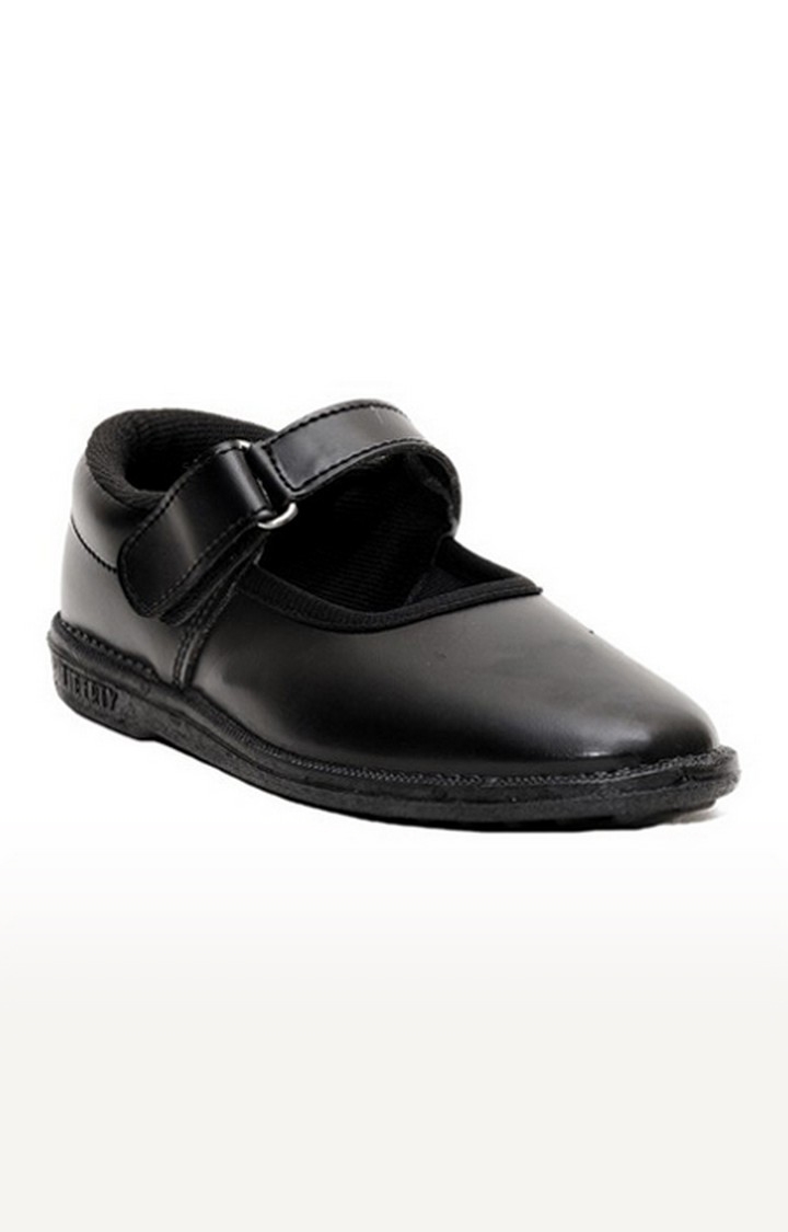 Liberty | Girl's Black Velcro Round Toe School Shoes