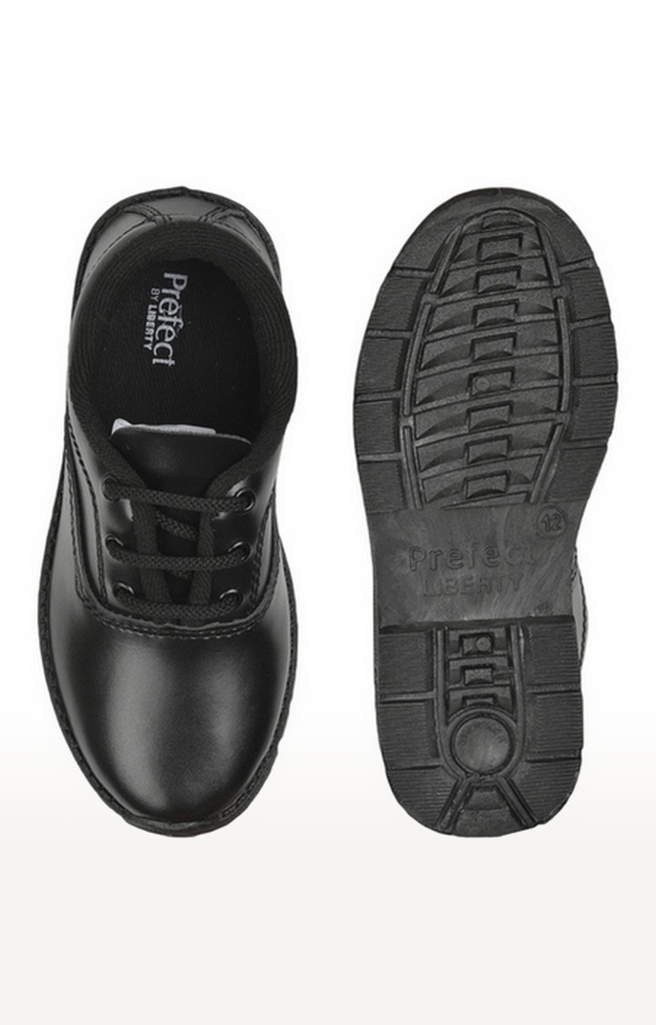 Boy's Black Lace up Round Toe School Shoes
