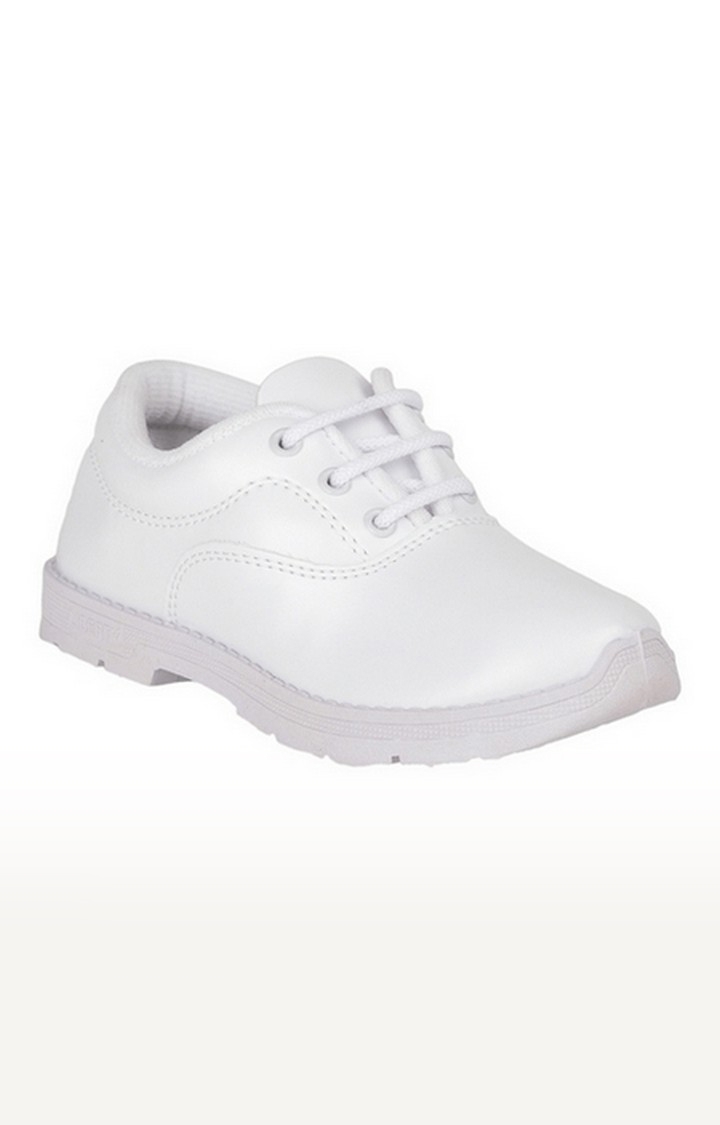 Liberty | Boy's White Lace up Round Toe School Shoes