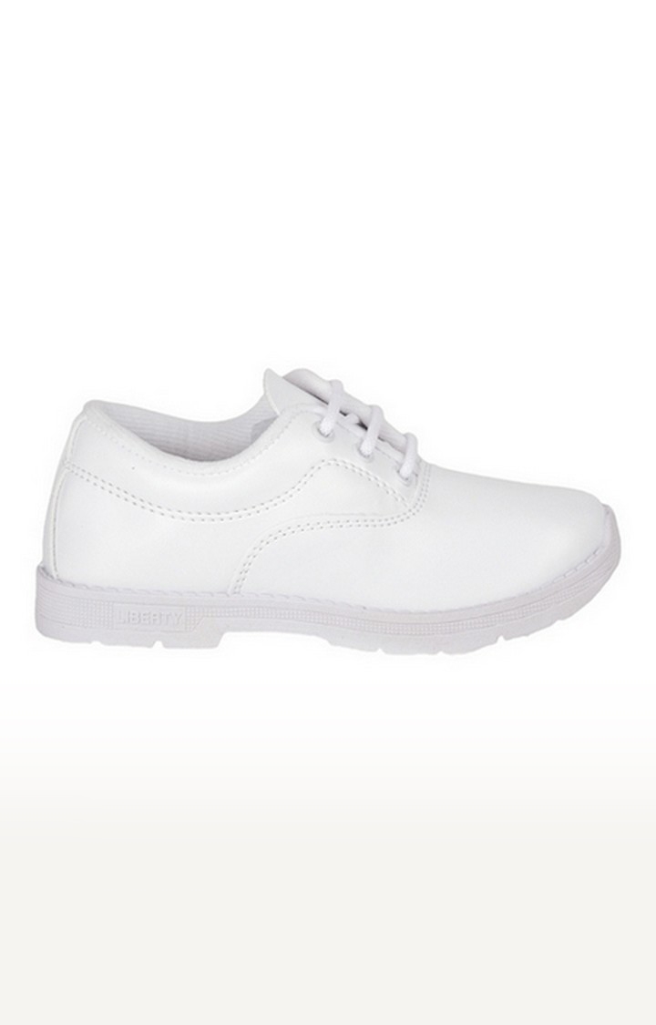 Boy's White Lace up Round Toe School Shoes