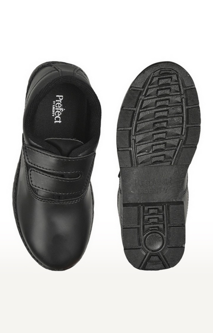 Boy's Black Velcro Round Toe School Shoes