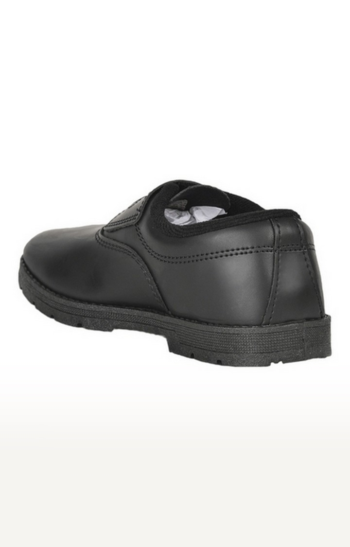 Boy's Black Velcro Round Toe School Shoes