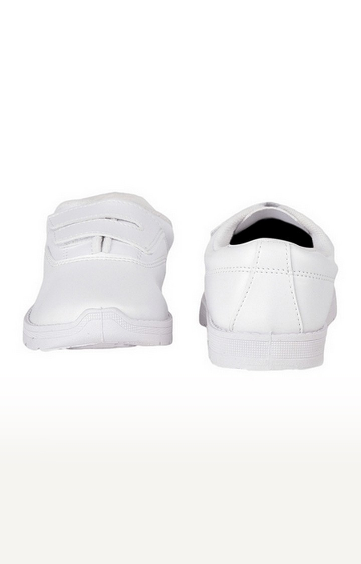 Unisex White Velcro Round Toe School Shoes