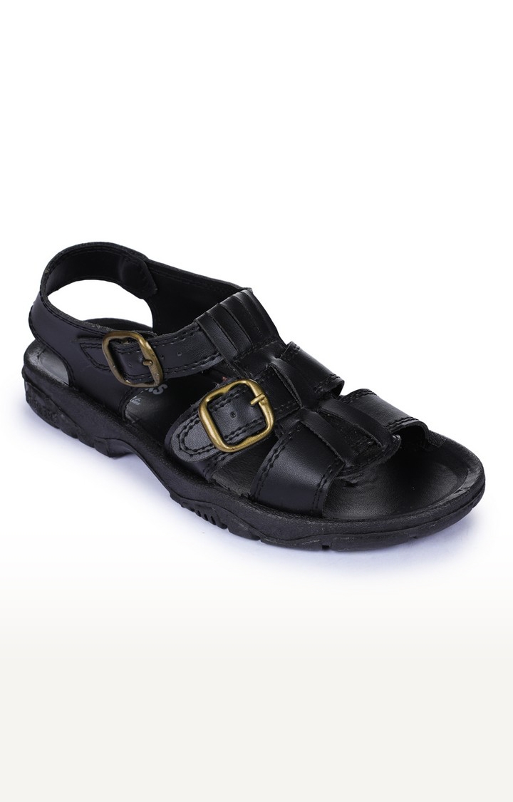 Liberty | Men's Black Slip on Open Toe Sandals