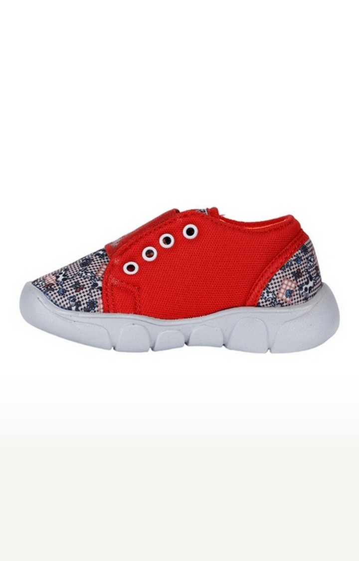 Unisex Red Lace-Up Round Toe Casual Slip-ons