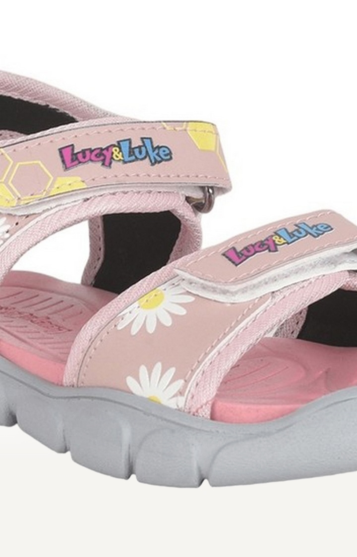 Unisex Pink Velcro Open Toe Sandals
