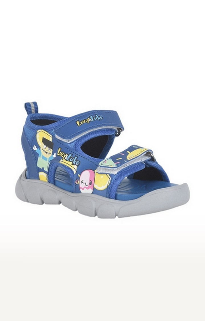 Liberty | Unisex Blue Velcro Open Toe Sandals