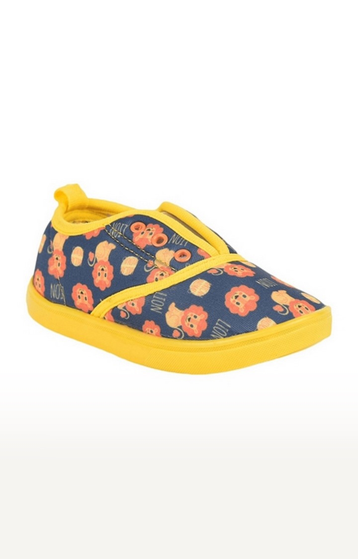 Unisex Lucy and Luke Blue and Yellow Casual Slip-ons