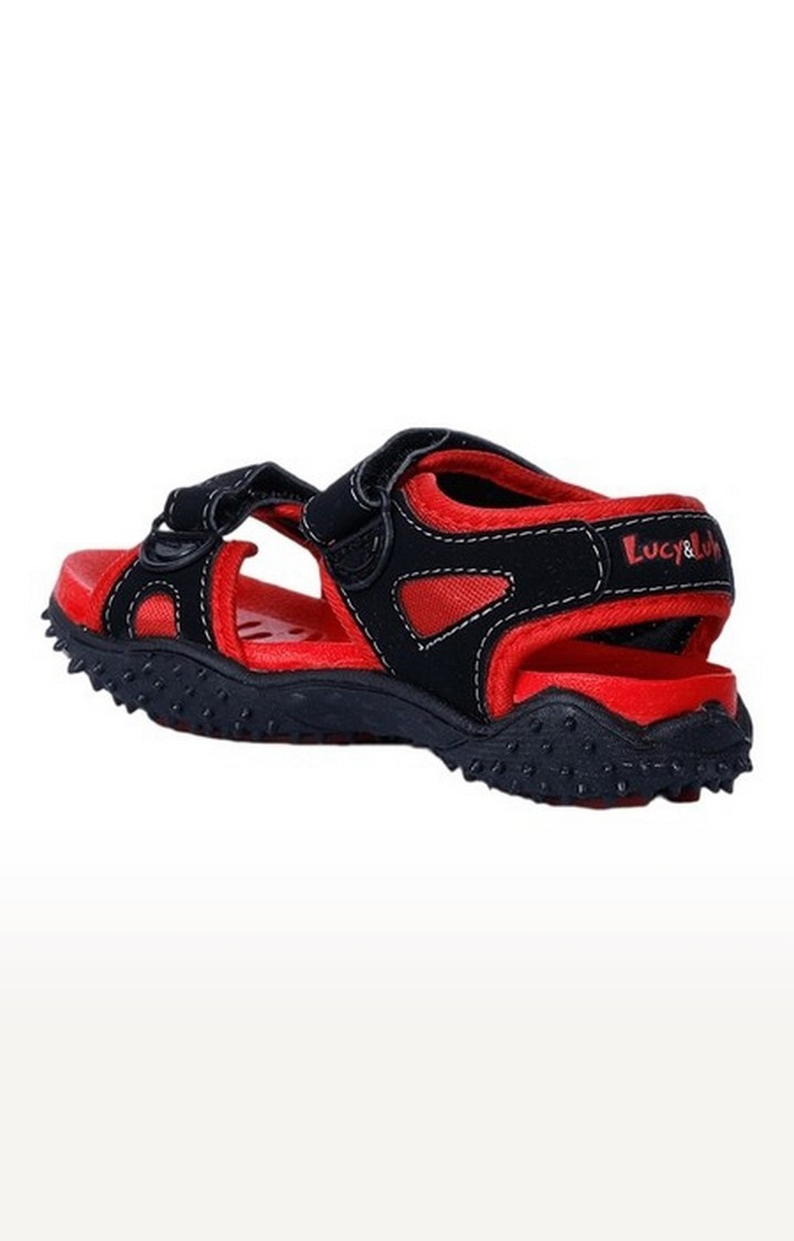 Unisex Red Velcro Open Toe Sandals