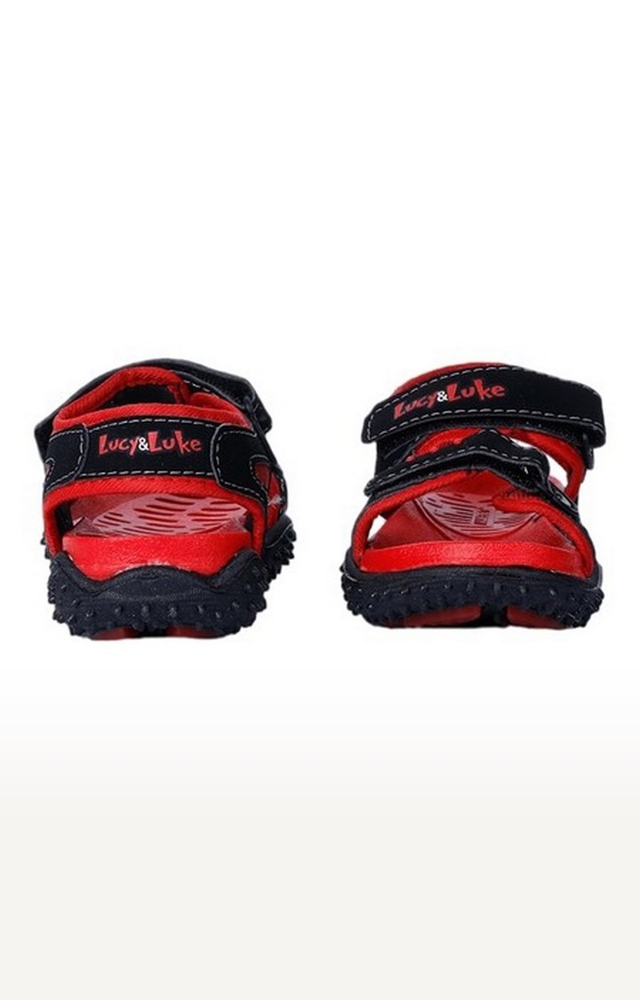 Unisex Red Velcro Open Toe Sandals