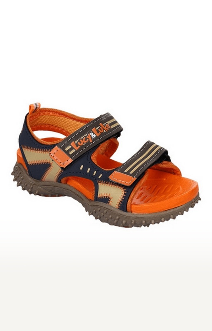 Liberty | Unisex Orange Velcro Open Toe Sandals