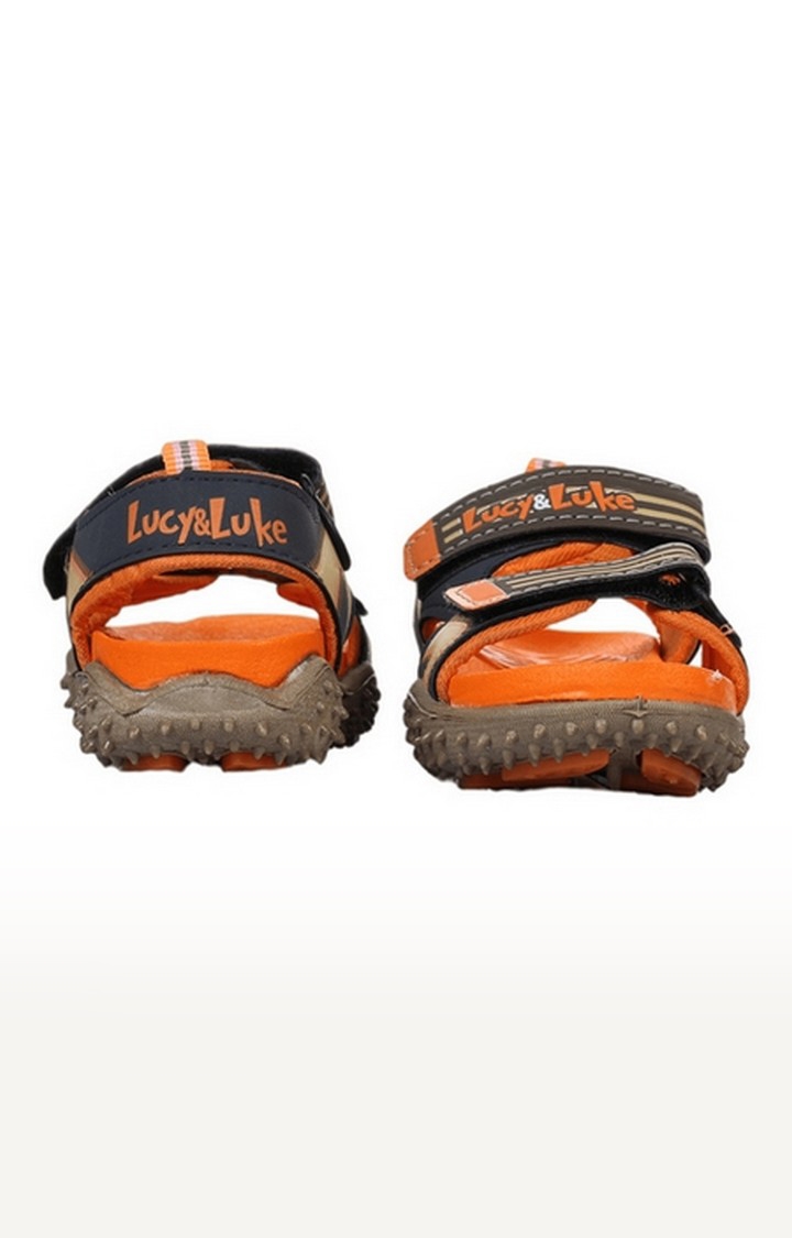 Unisex Orange Velcro Open Toe Sandals