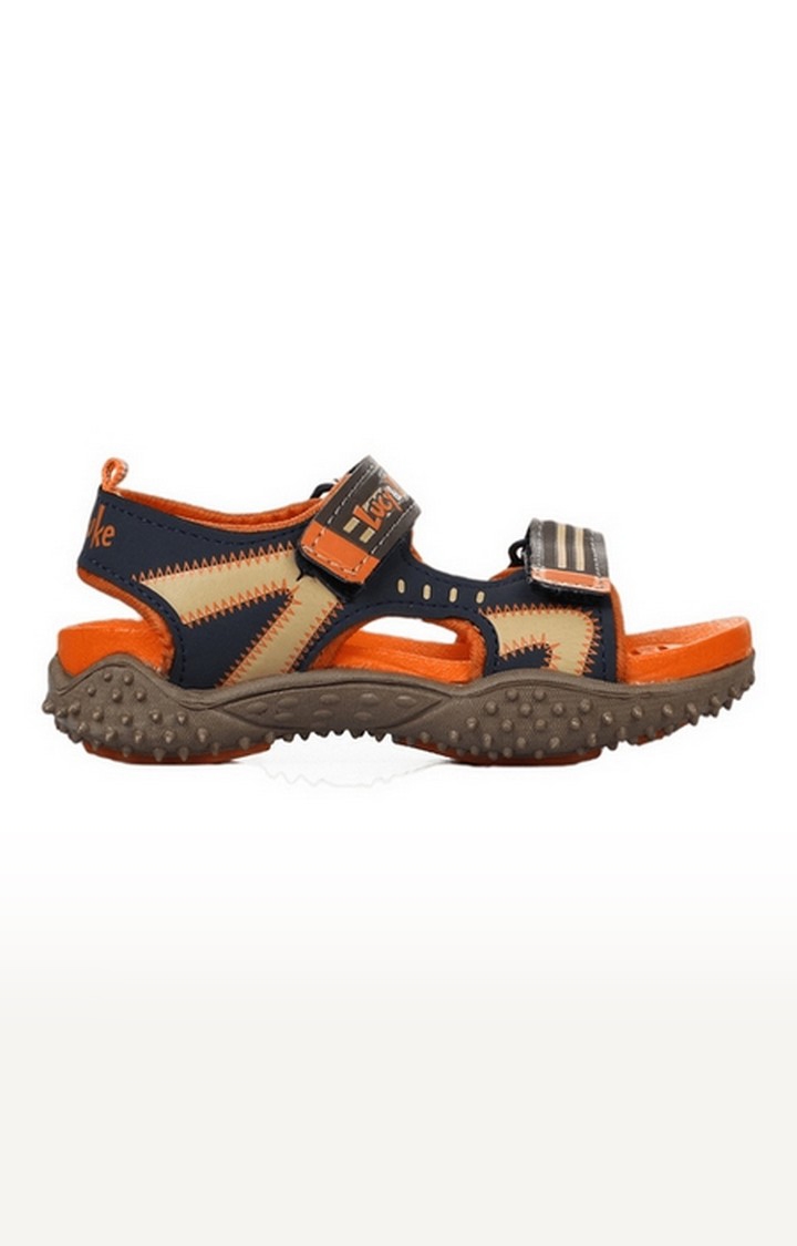 Unisex Orange Velcro Open Toe Sandals
