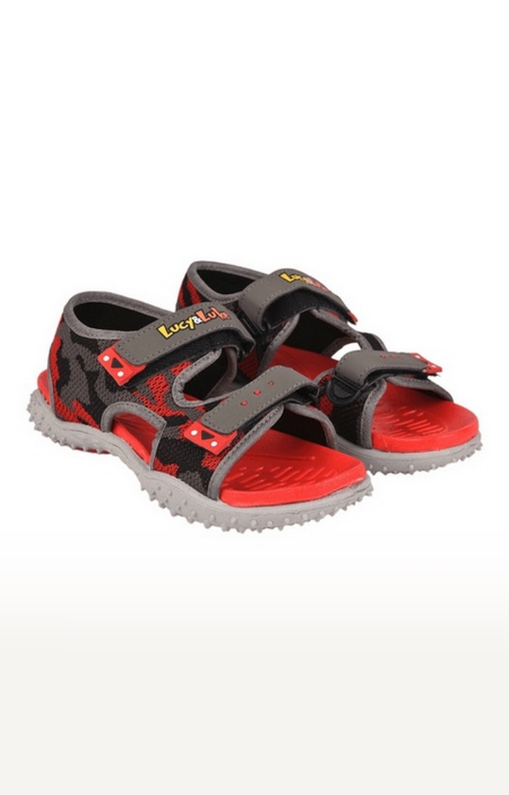 Liberty | Unisex Red Velcro Open Toe Sandals