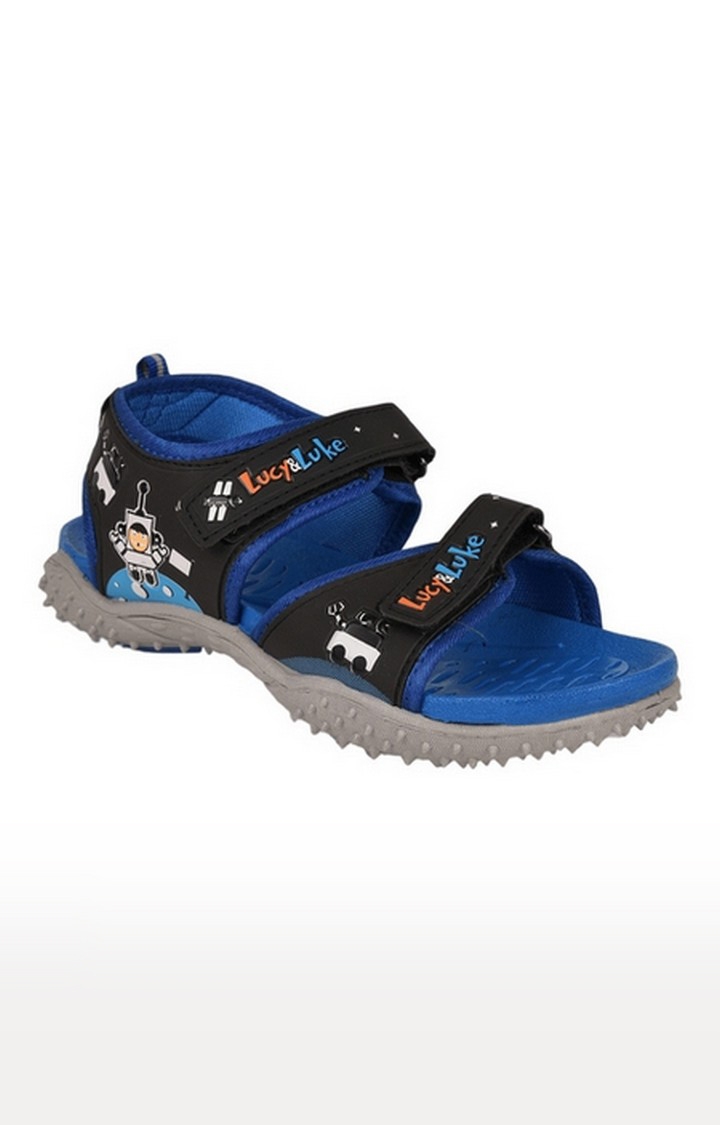 Unisex Blue Velcro Open Toe Sandals