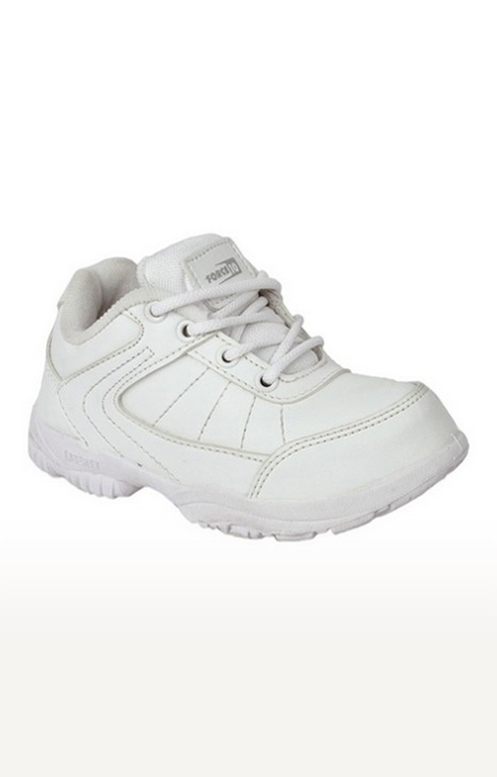 Liberty | Unisex White Lace-Up Round Toe School Shoes