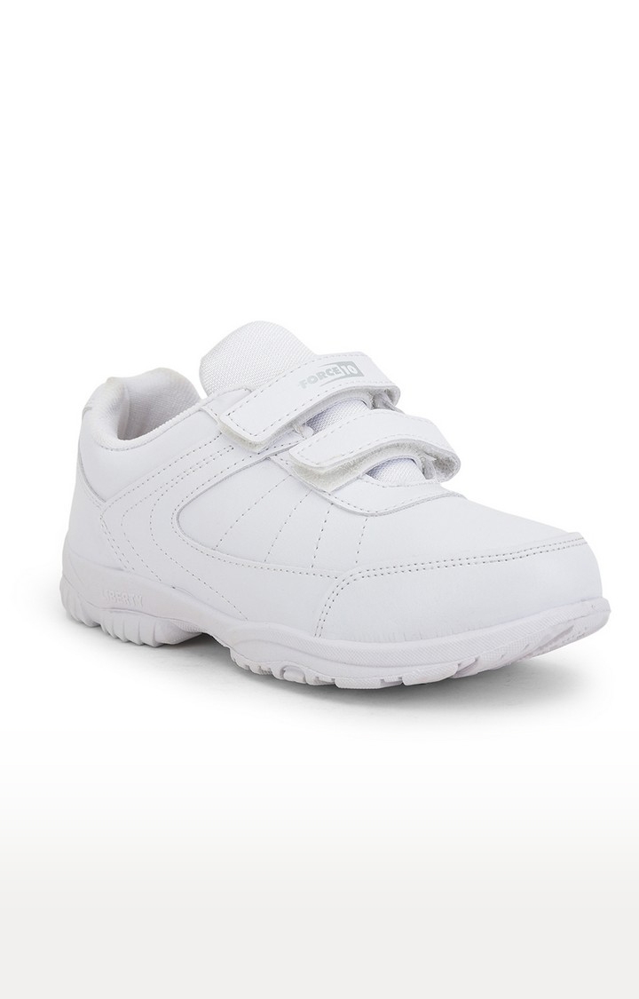 Liberty | Kids Force 10 White School Shoes