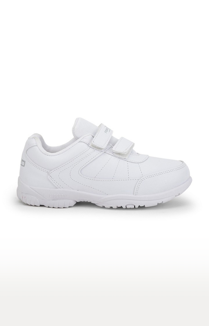 Unisex White Slip on Round Toe School Shoes