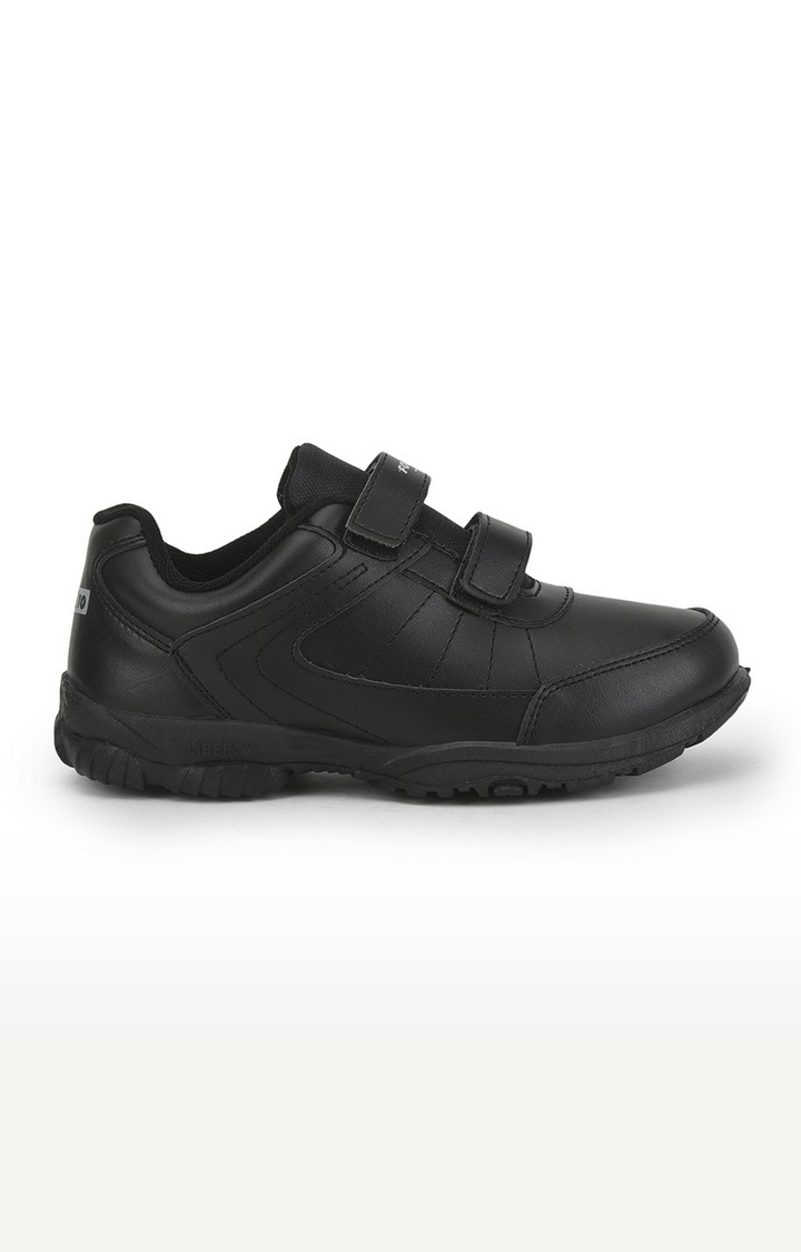 Liberty | Unisex Black Slip on Round Toe School Shoes