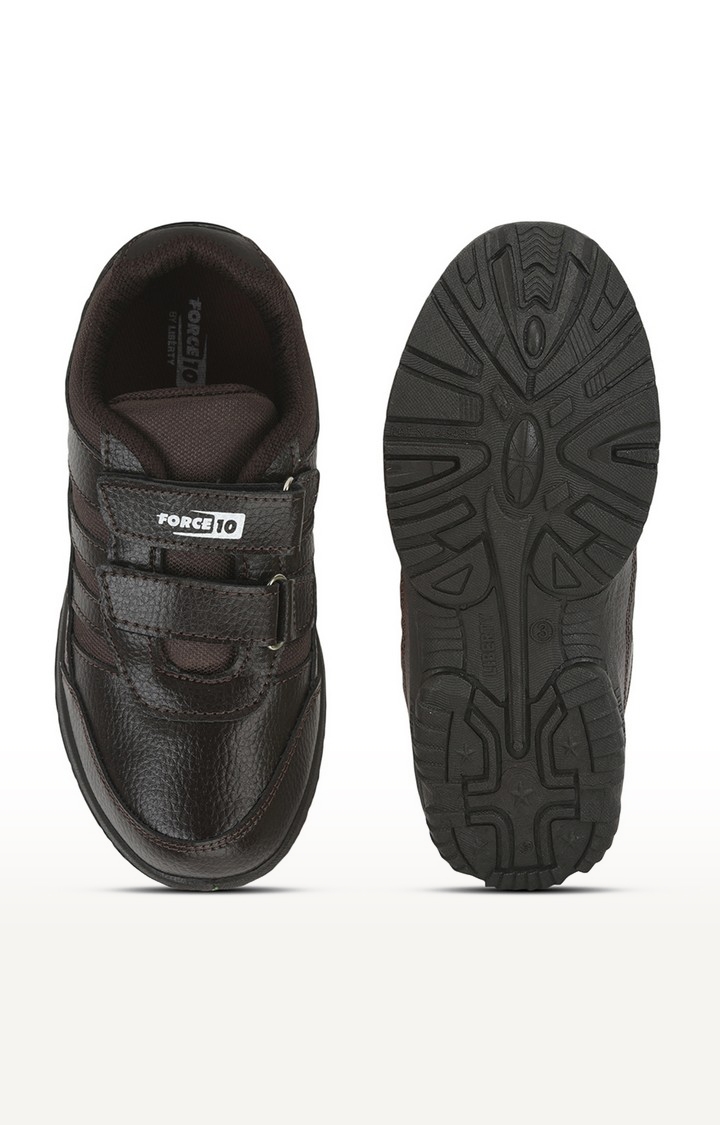 Unisex Brown Slip on Round Toe School Shoes