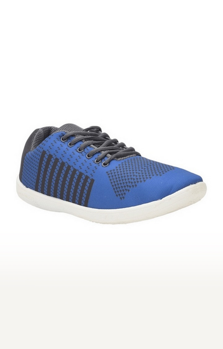 Men's Blue Lace up Round Toe Running Shoes