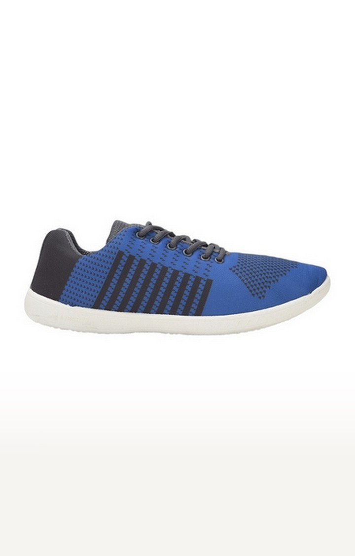 Men's Blue Lace up Round Toe Running Shoes