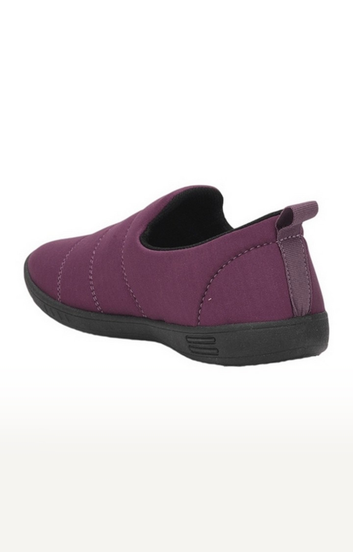 Women's Purple Slip On Round Toe Casual Slip-ons