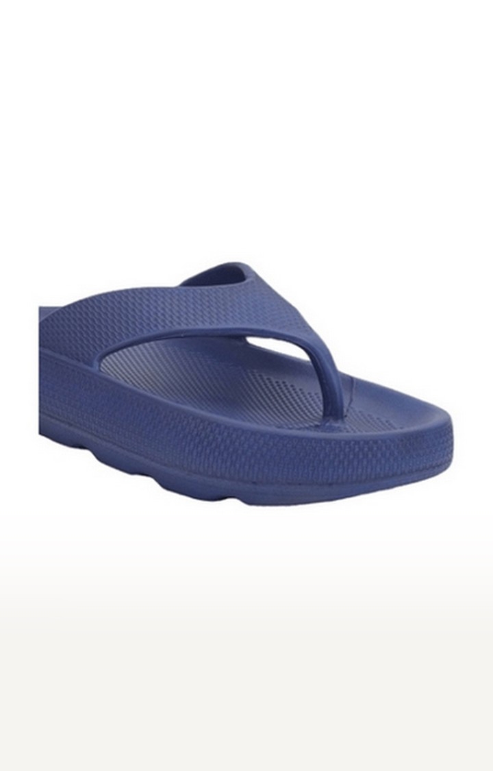 Women's Blue Slip On Split Toe Slippers