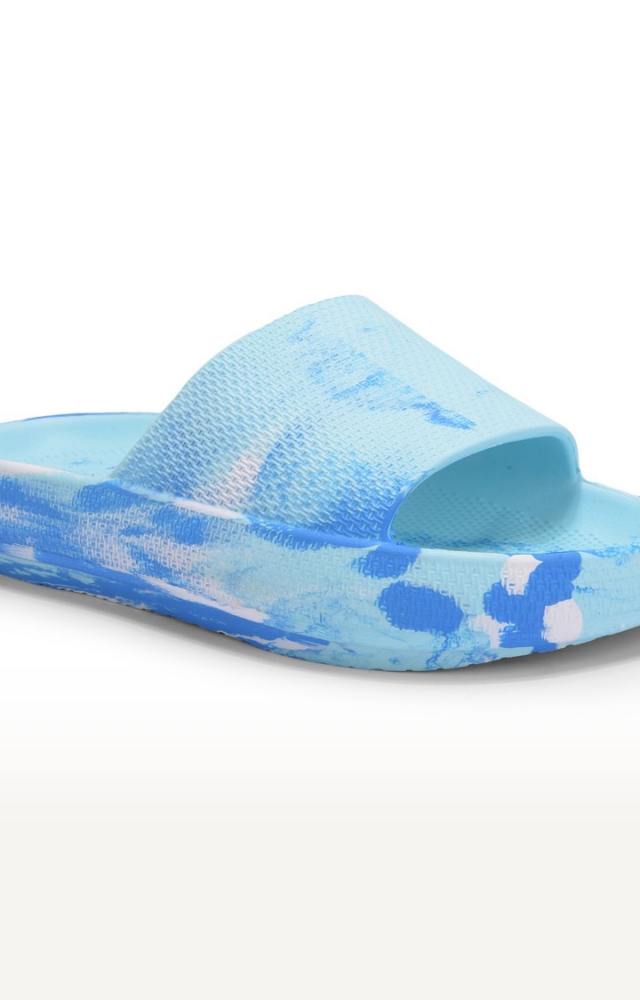 Women's Blue Slip on Round Toe Flip Flops