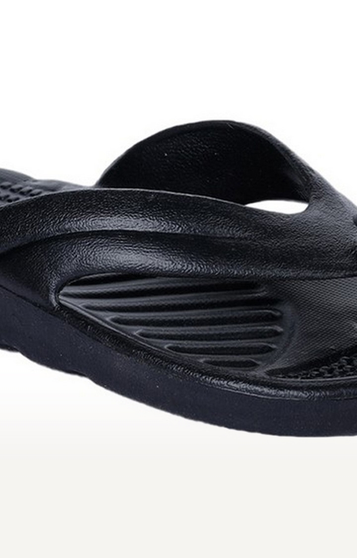 Men's Black Slip On Split Toe Slippers