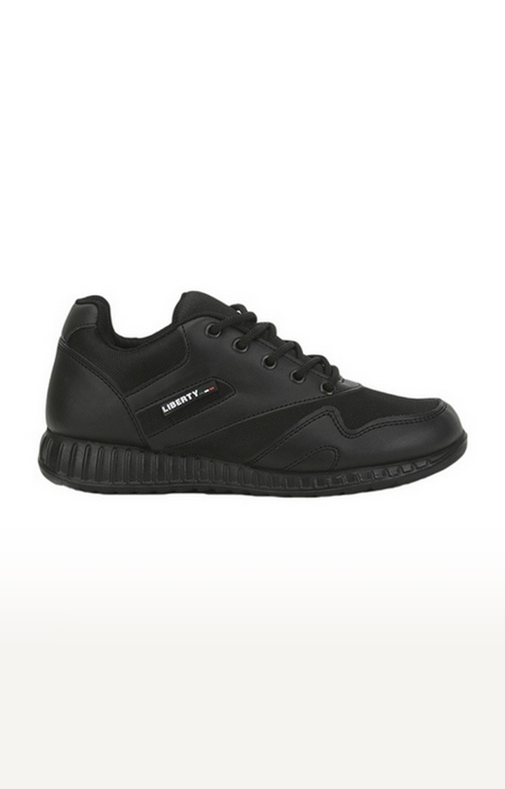 Unisex Black Lace up Round Toe School Shoes