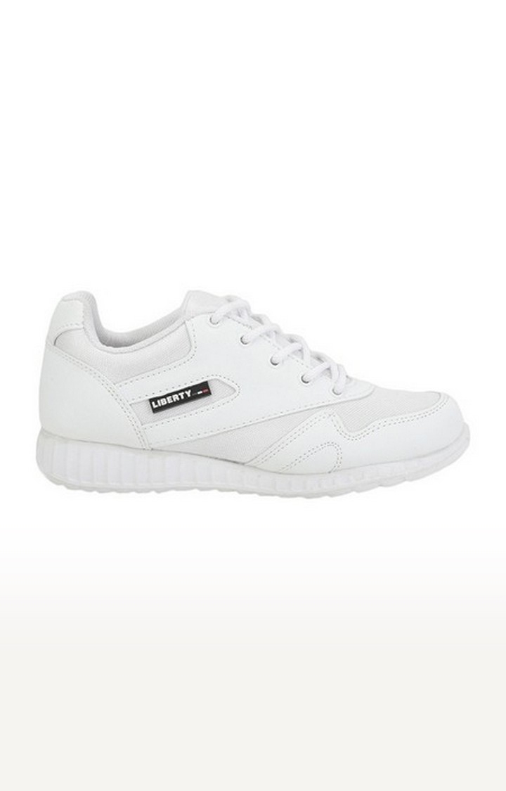 Unisex White Lace up Round Toe School Shoes