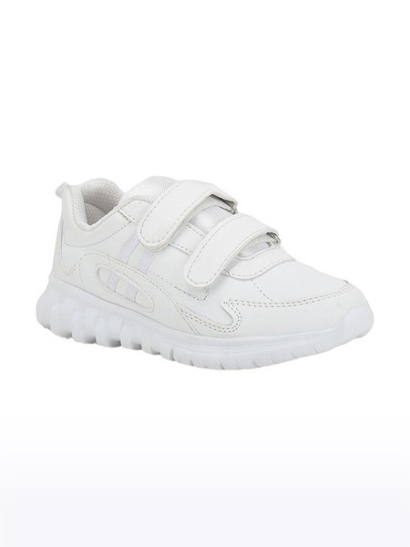 Unisex Force 10 PU White School Shoes