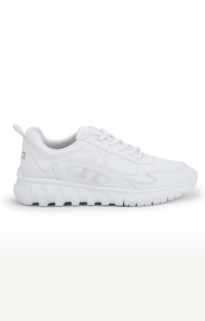Kids Force 10 White School Shoes