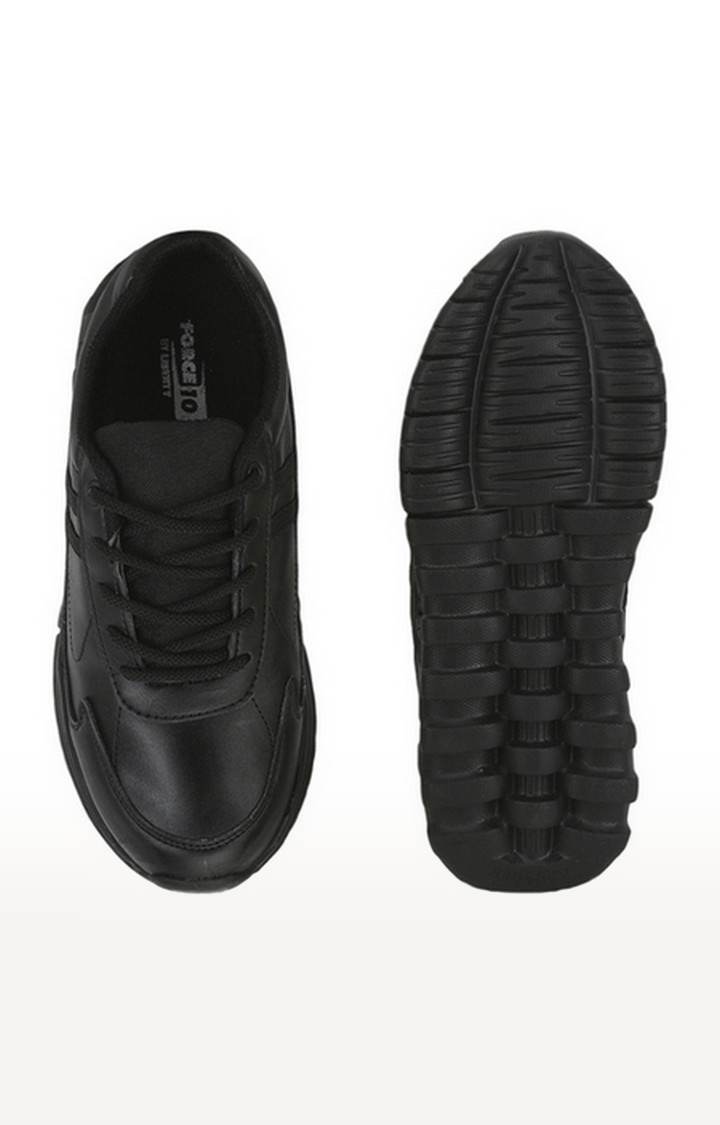 Boy's Black Lace-Up Round Toe School Shoes