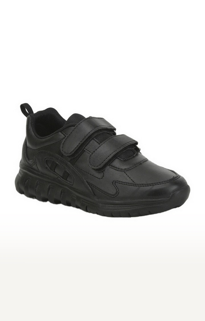 Liberty | Boy's Black Velcro Round Toe School Shoes