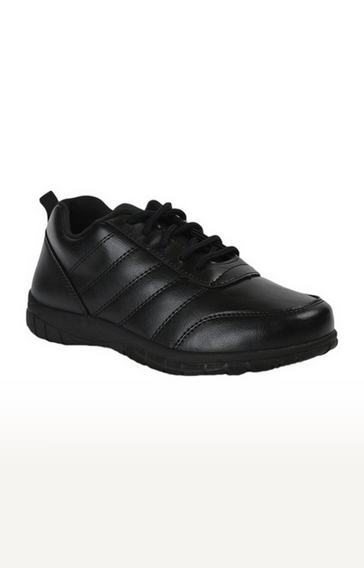 Liberty | Unisex Black Lace up Round Toe School Shoes