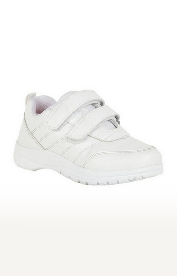 Liberty | Boy's White Lace up Round Toe School Shoes
