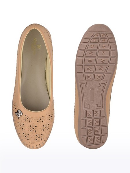 Women s Senorita PU Brown Ballerinas
