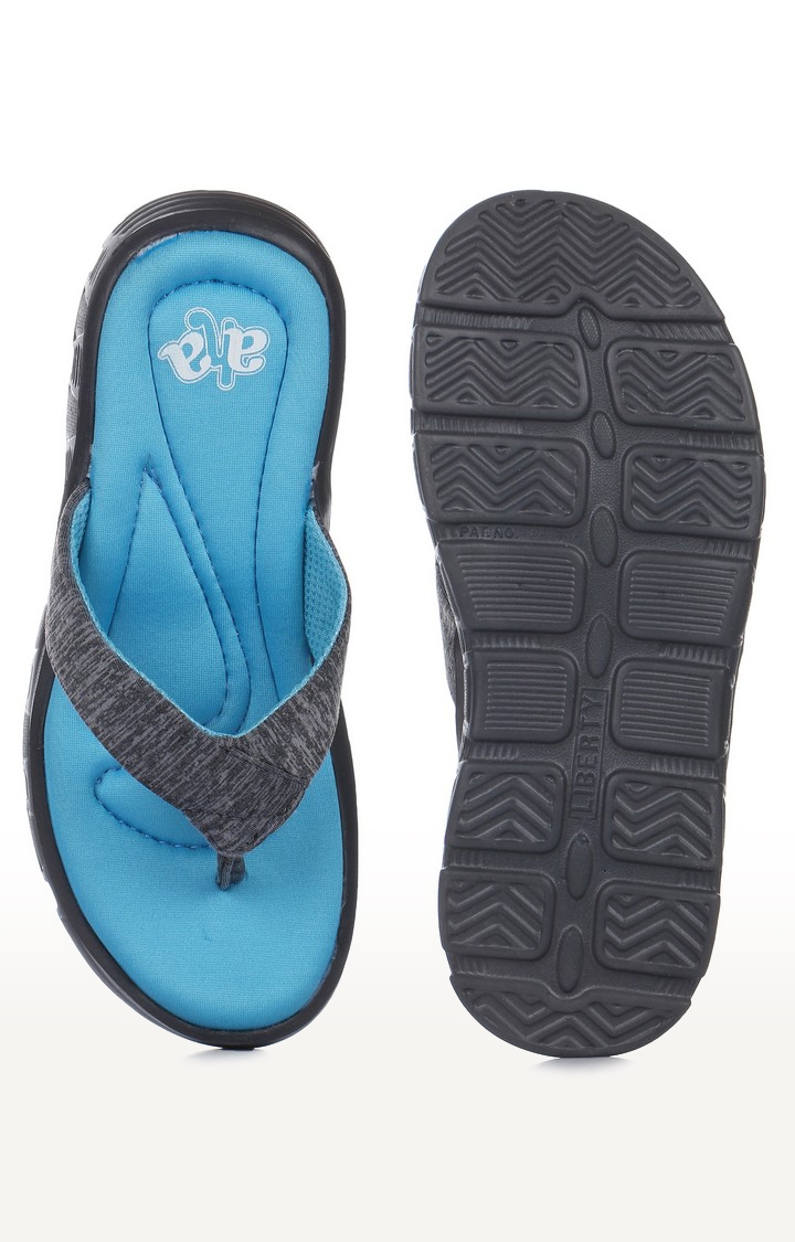 Women's Blue Slip on Round Toe Slippers