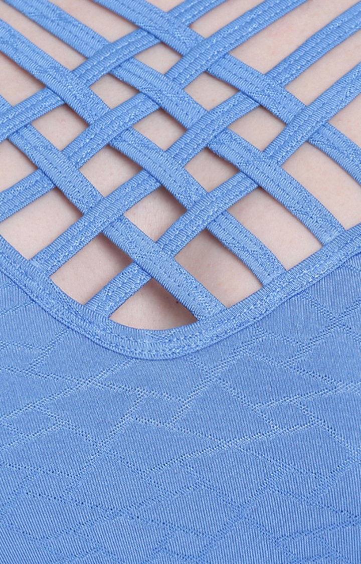 La Intimo | Blue Solid Swimsuit 4