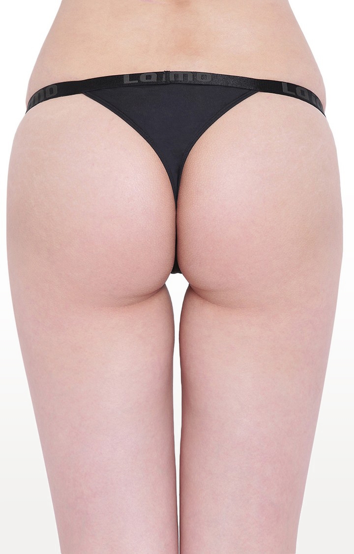 La Intimo | Black Aqua Vogue Thong Panty 2
