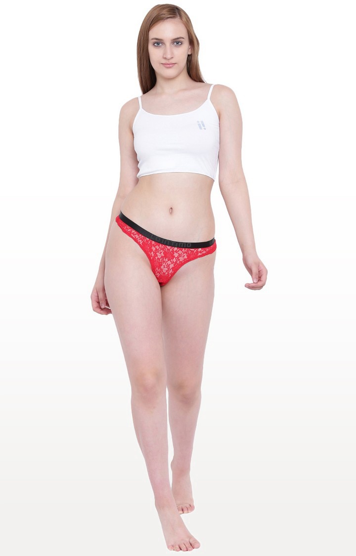 Red Lacy Affair Thong Panty