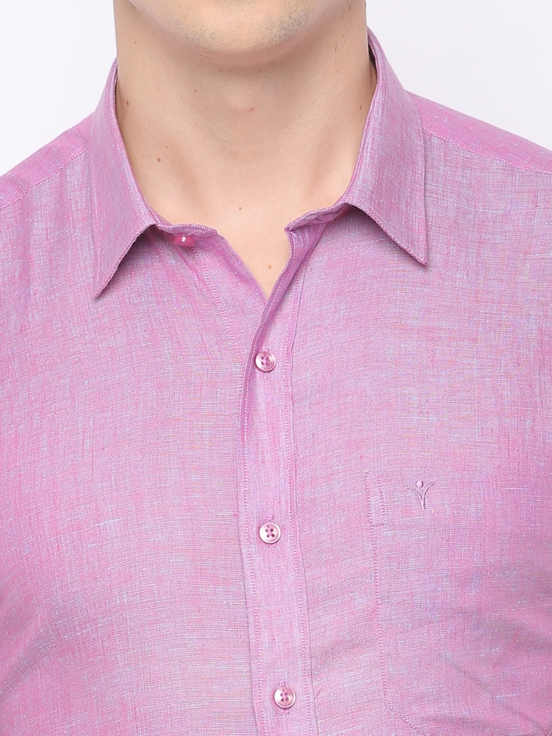 Ramraj Cotton | RAMRAJ COTTON Men Purple Slim Fit Solid Casual Shirt 1