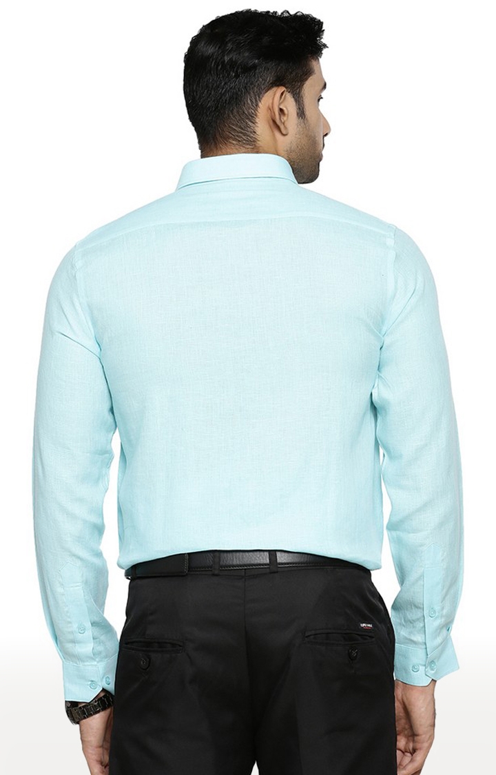 Ramraj Cotton | Blue Solid Casual Shirts 2